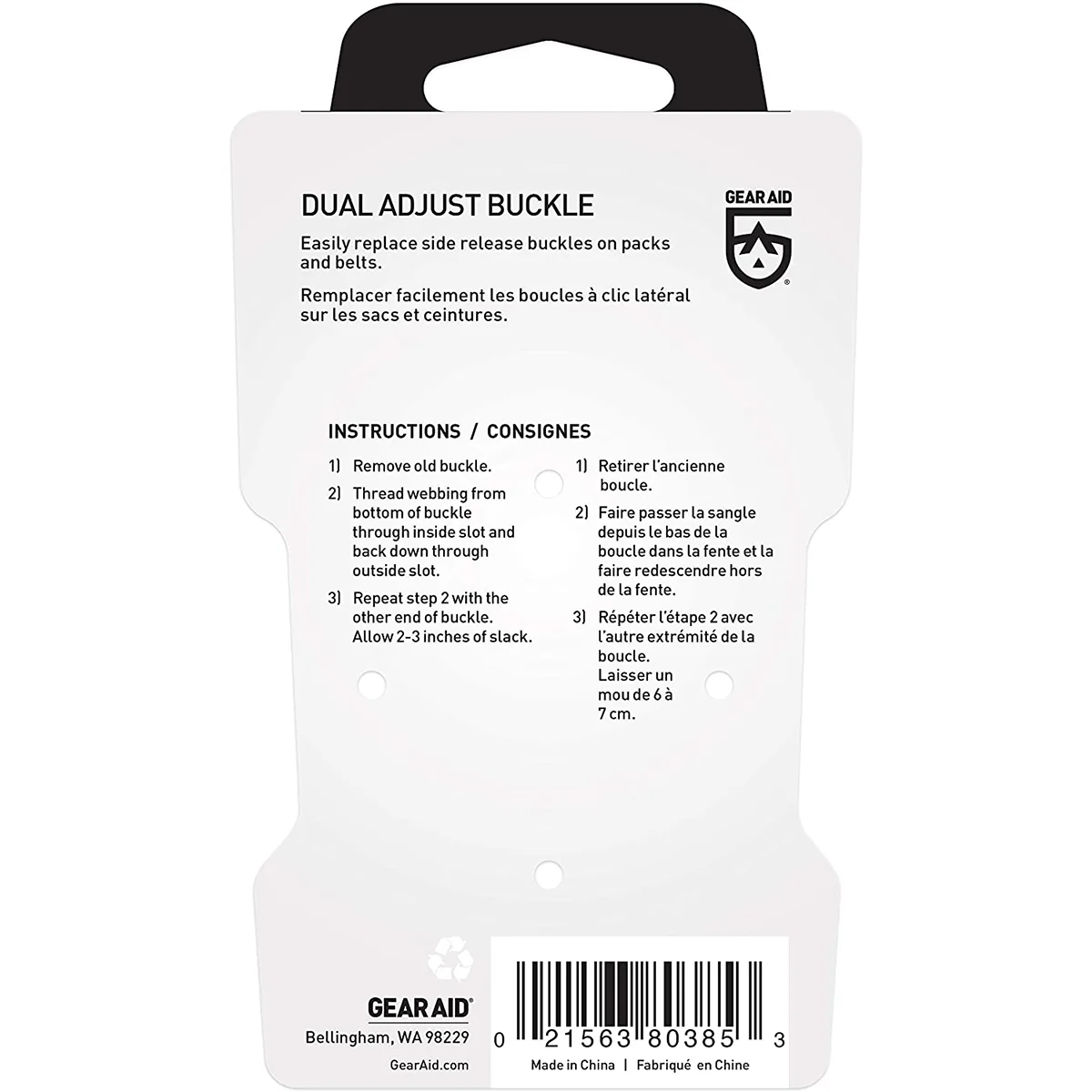 Gear Aid Dual Adjust No-Sew Replacement Buckle - 2-Pack - Image 8