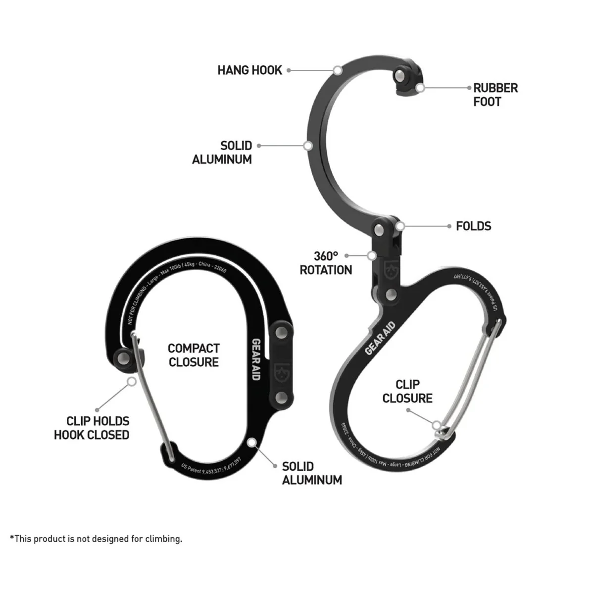 Gear Aid Heroclip Large Hybrid Camping Gear Clip - Image 5