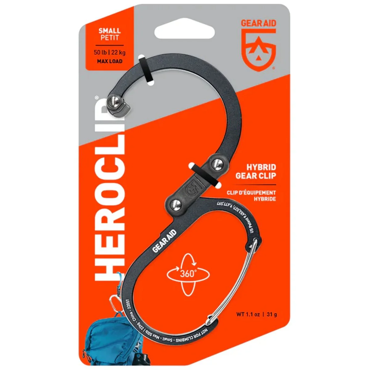 Gear Aid Heroclip Small Hybrid Camping Gear Clip - Image 4