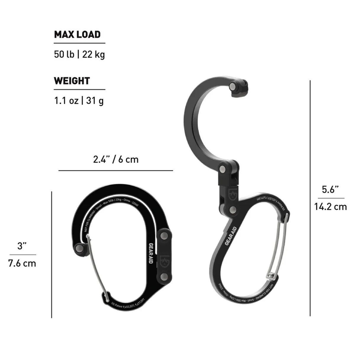 Gear Aid Heroclip Small Hybrid Camping Gear Clip - Image 5