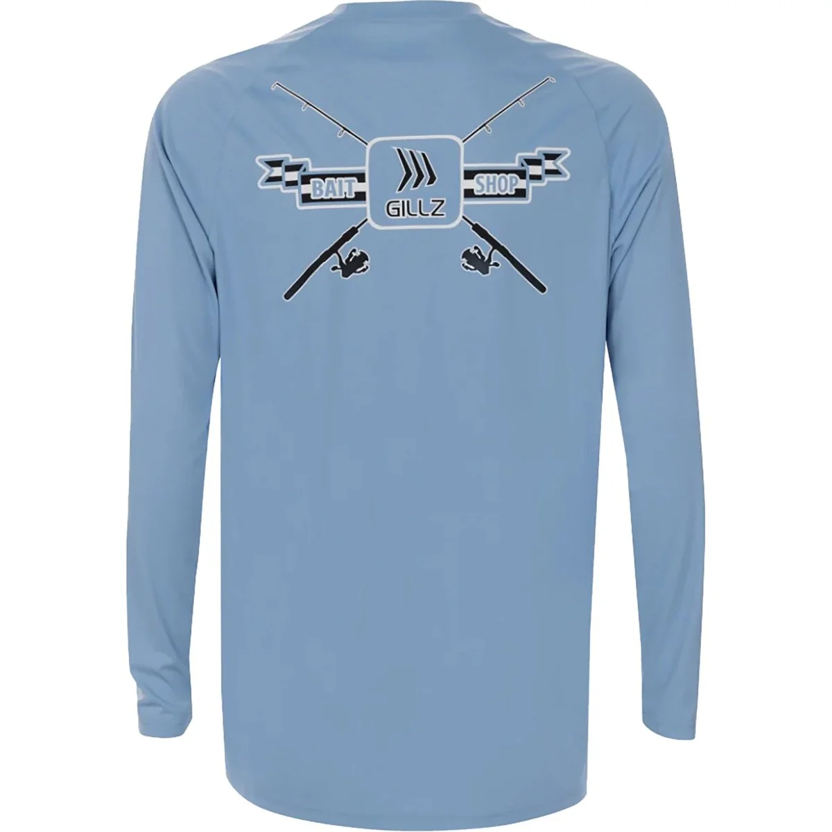 Gillz Contender Series Uncle Sam's Bait Shop UV Long Sleeve Shirt - Powder Blue - Image 3