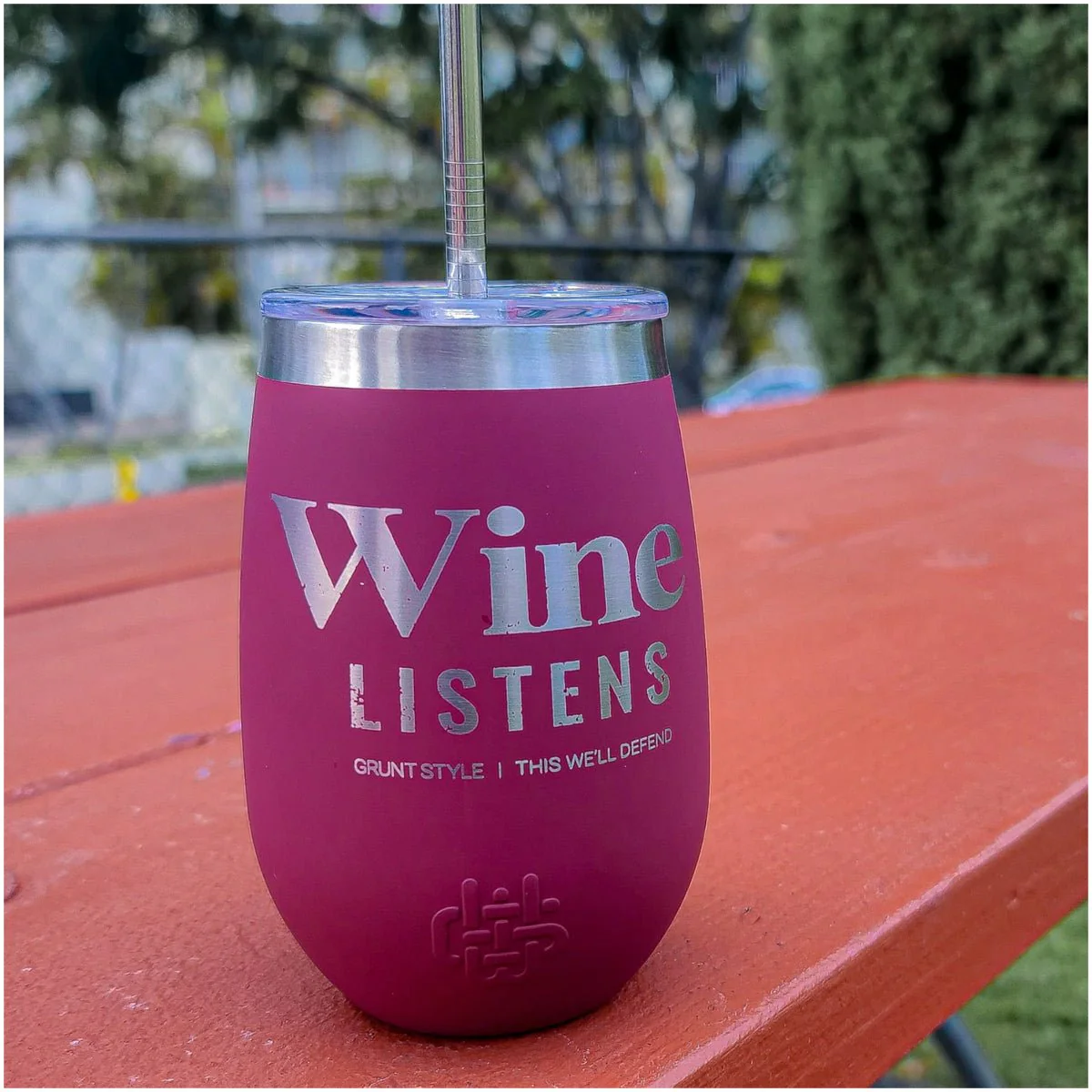Grunt Style 12 oz. Wine Listens Insulated Stainless Steel Tumbler - Pink - Image 4