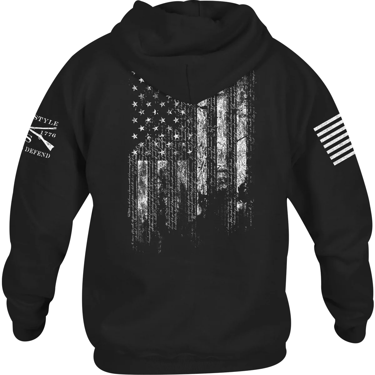 Grunt Style 1776 Flag Pullover Hoodie - Black - Image 3