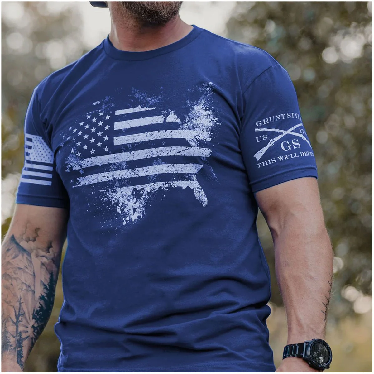 Grunt Style American Acid T-Shirt - Royal - Image 3