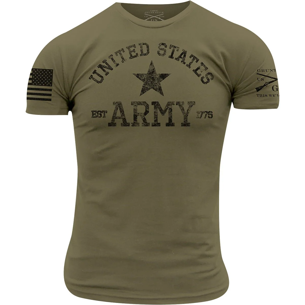 Grunt Style Army - Est. 1775 T-Shirt - Military Green - Image 2