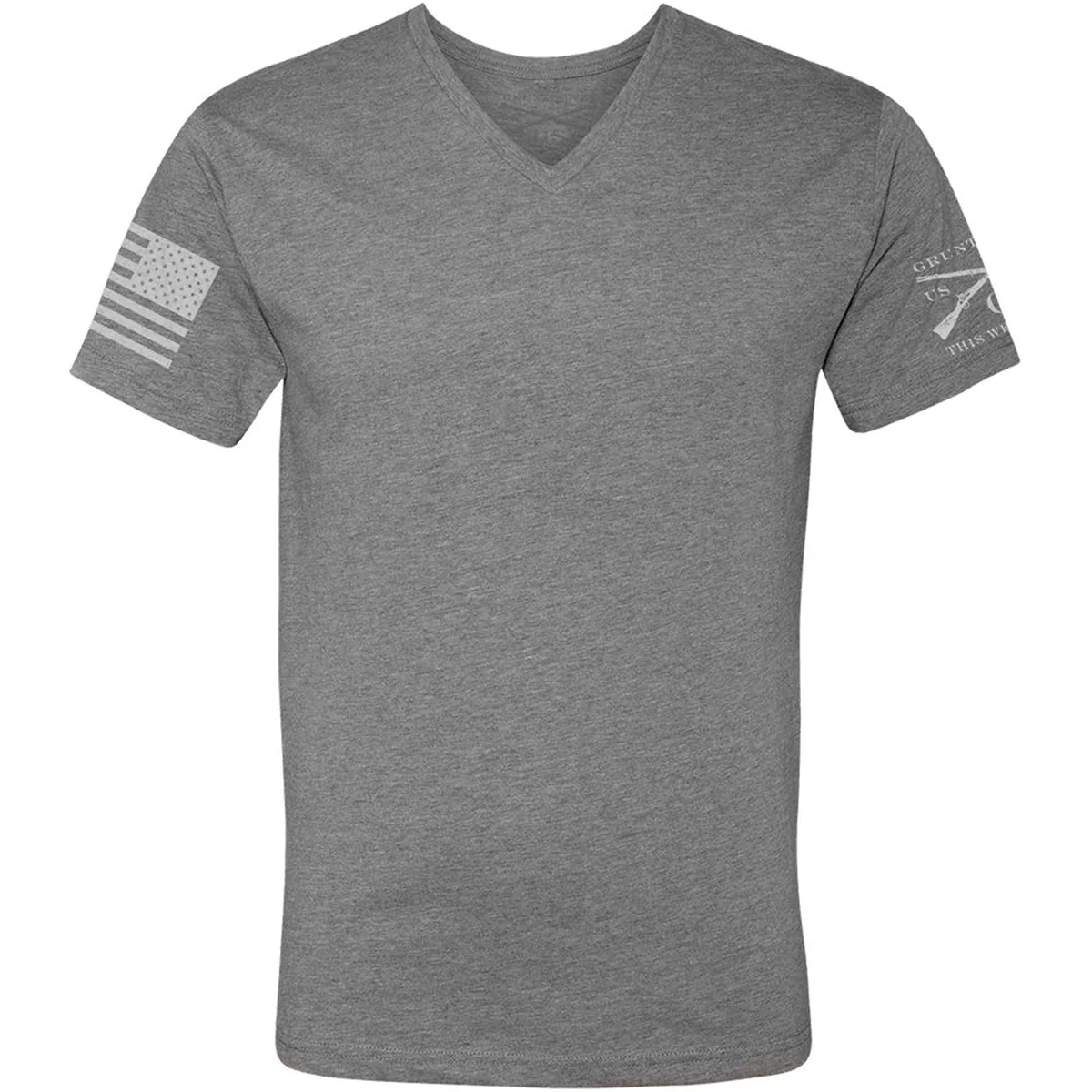 Grunt Style Basic V-Neck T-Shirt - Dark Heather Gray