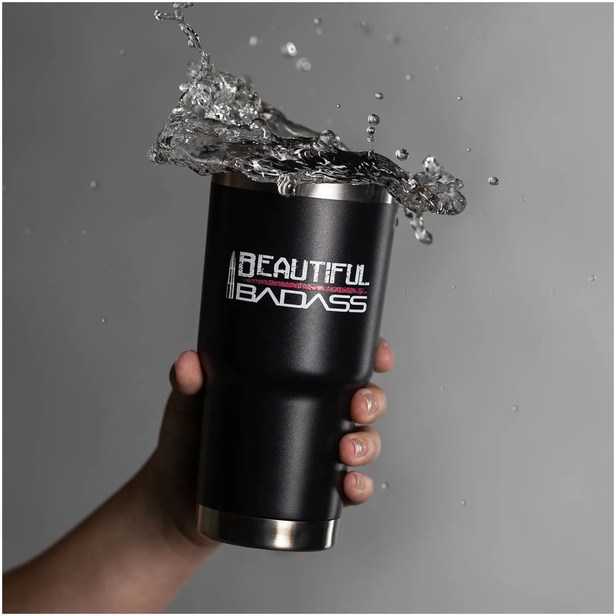 Grunt Style Beautiful Badass Vacuum Insulated Stainless Steel Tumbler - Black - Image 8