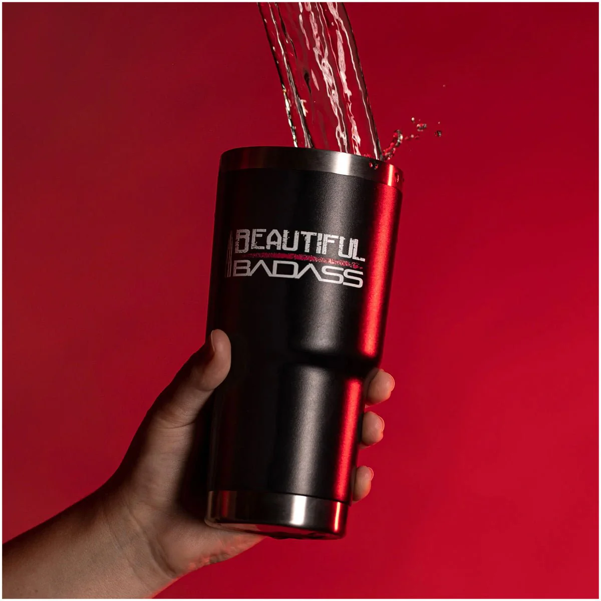 Grunt Style Beautiful Badass Vacuum Insulated Stainless Steel Tumbler - Black - Image 9