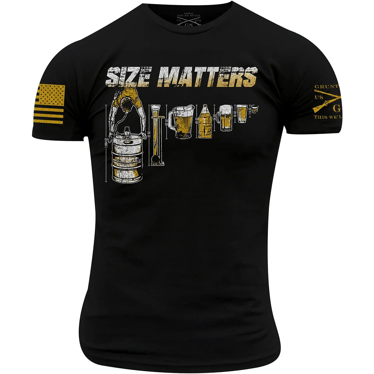 Grunt Style Beer Size Matters T-Shirt - Black
