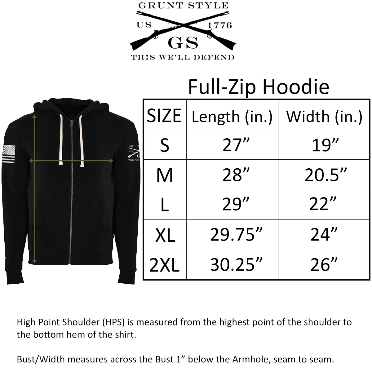 Grunt Style Betsy Flag Full Zip Hoodie - Gray - Image 4