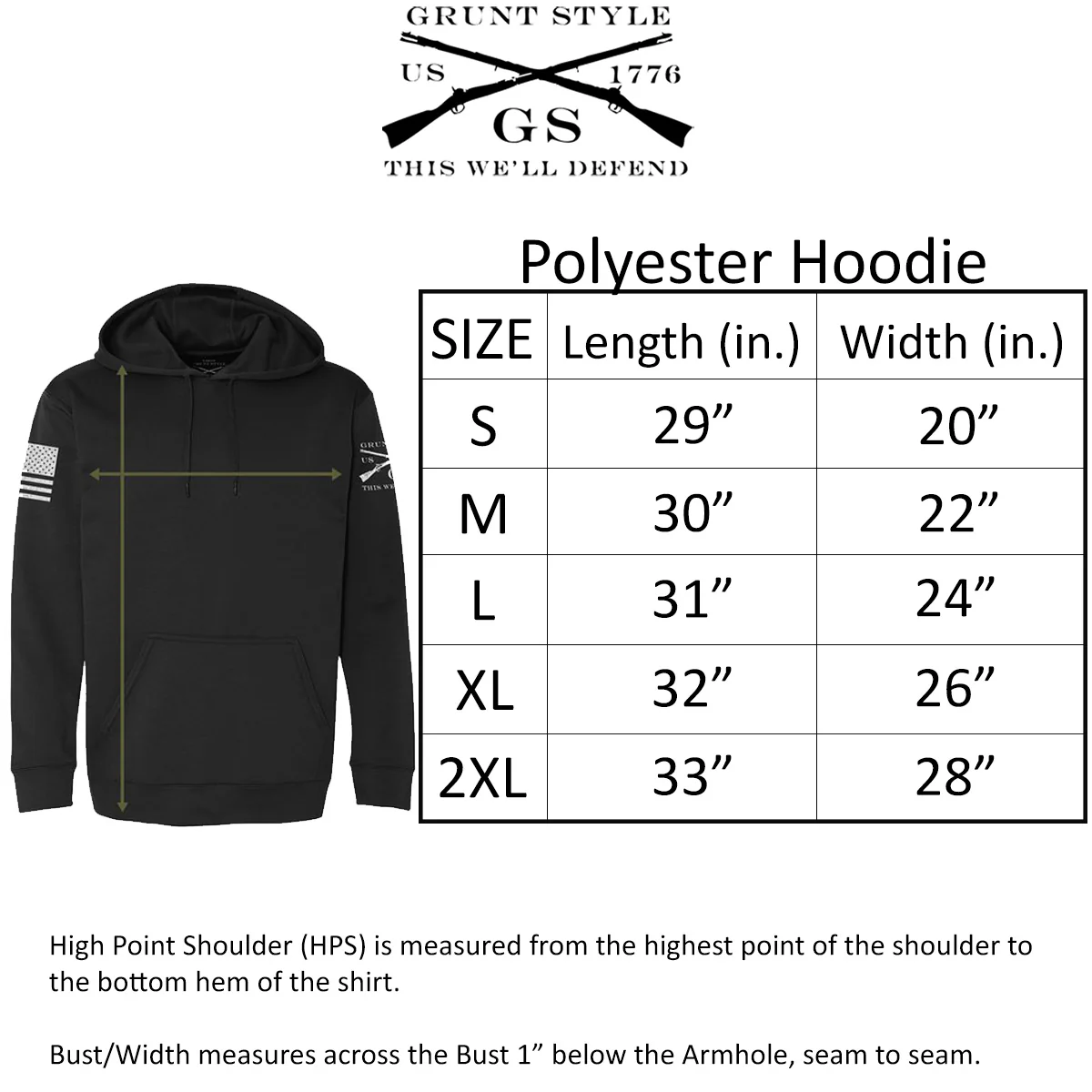Grunt Style Betsy Rifle Flag Poly Pullover Hoodie - Black - Image 4