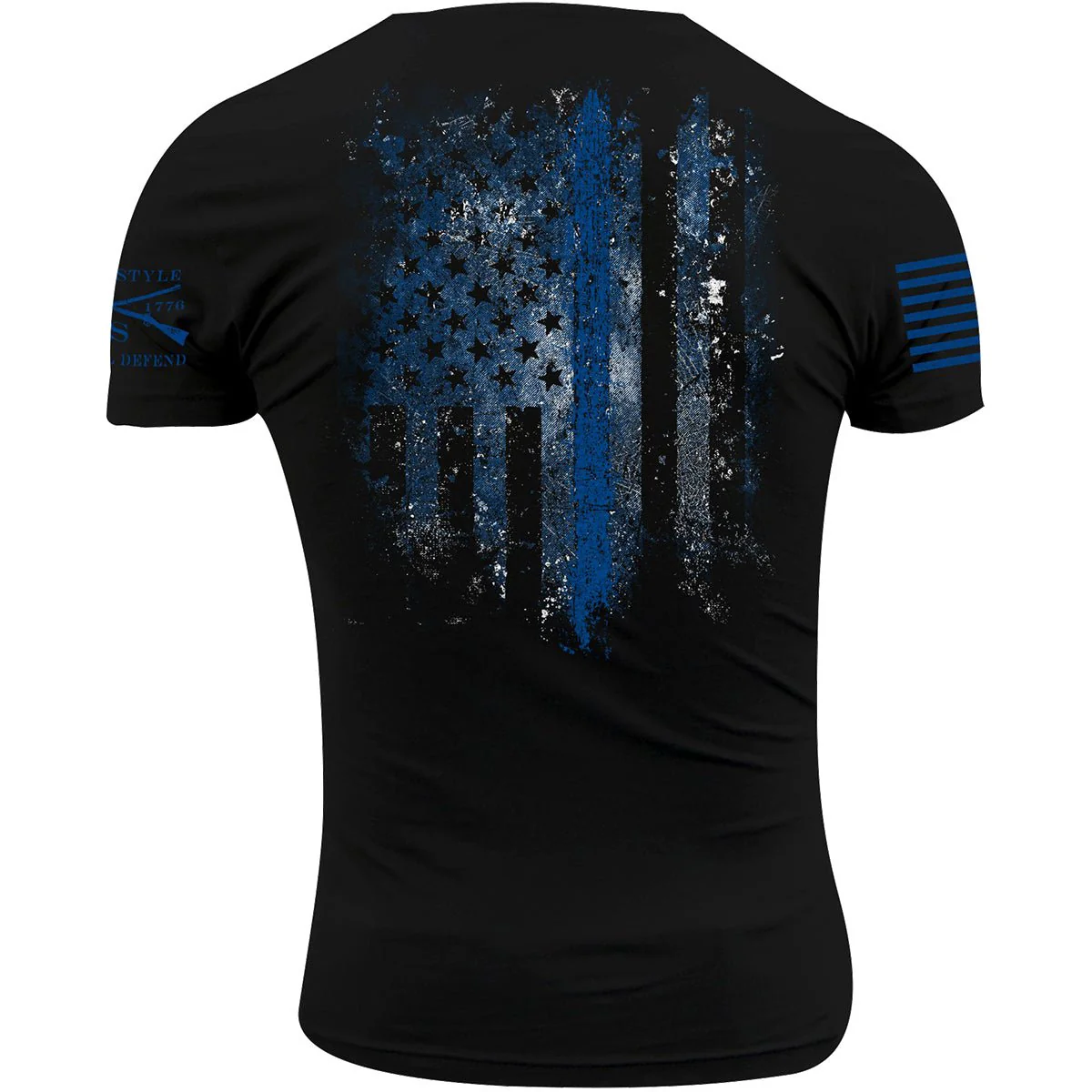 Grunt Style Blue Shield T-Shirt - Black - Image 2
