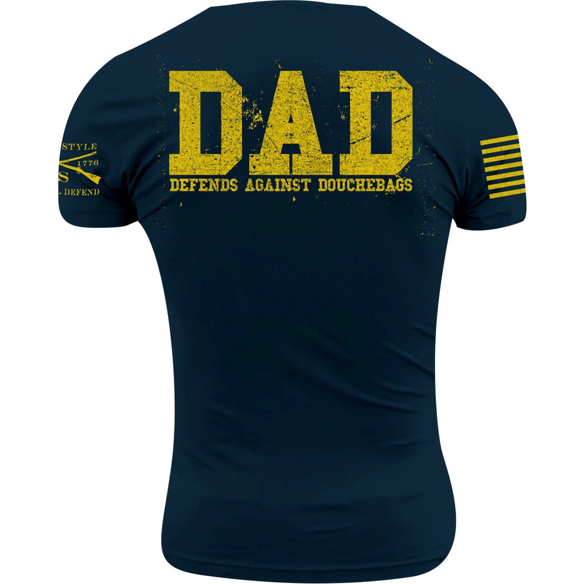 Grunt Style Dad Defend T-Shirt - Navy/Yellow - Image 3