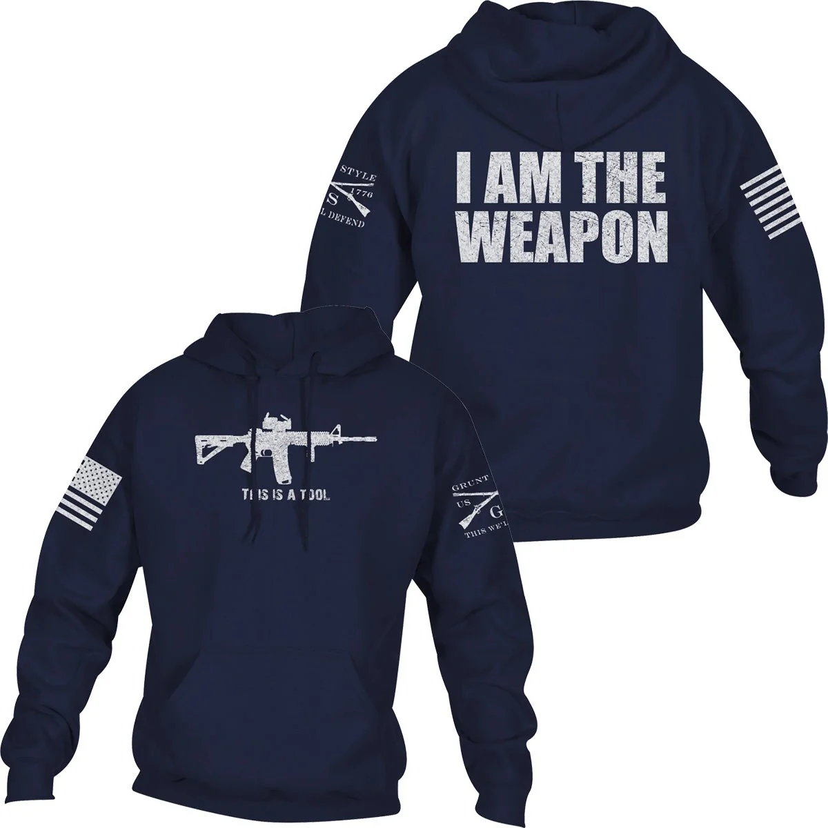Grunt Style I Am The Weapon Pullover Hoodie - Navy