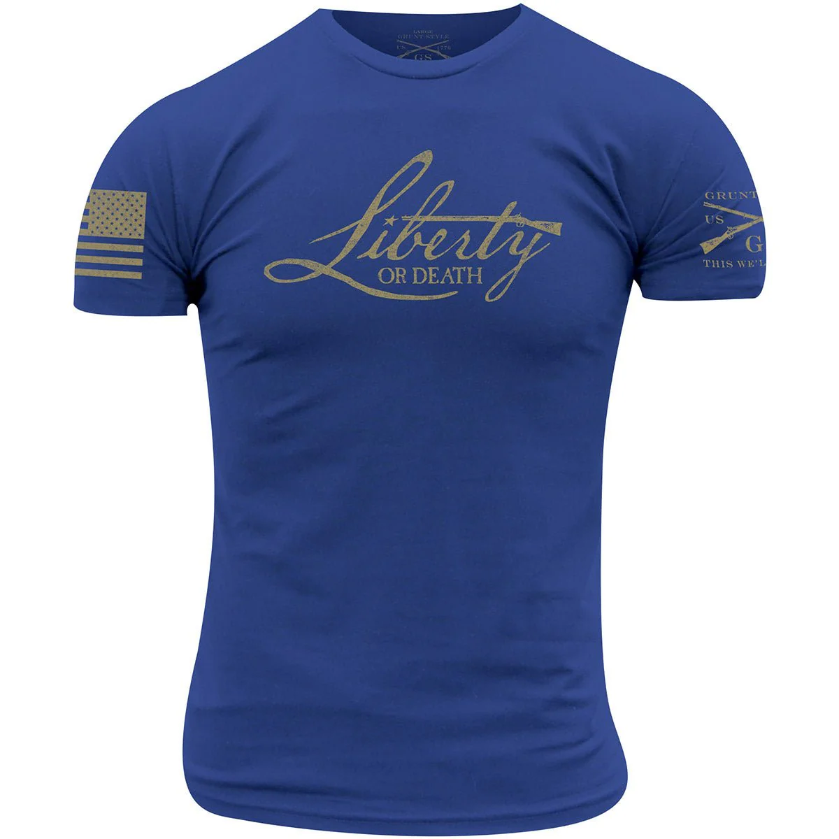 Grunt Style Liberty Or Death 2.0 T-Shirt - Royal Blue