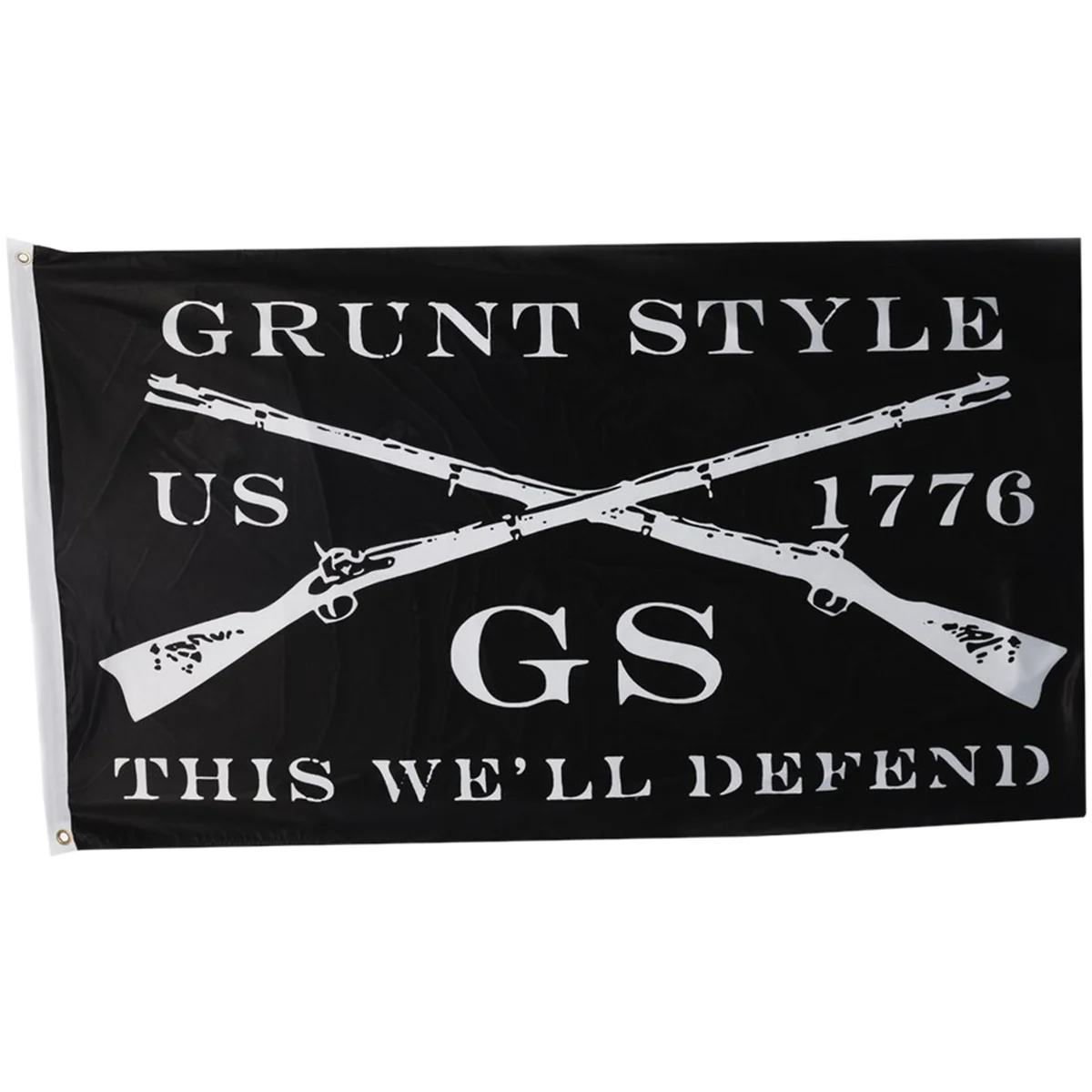 Grunt Style Logo This We'll Defend Flag - Black