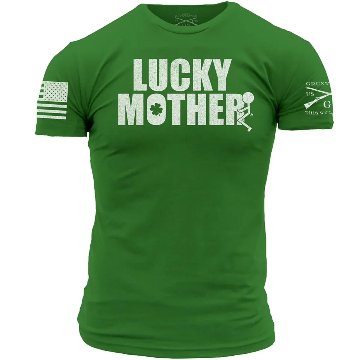 Grunt Style Lucky Mother T-Shirt - Kelly Green