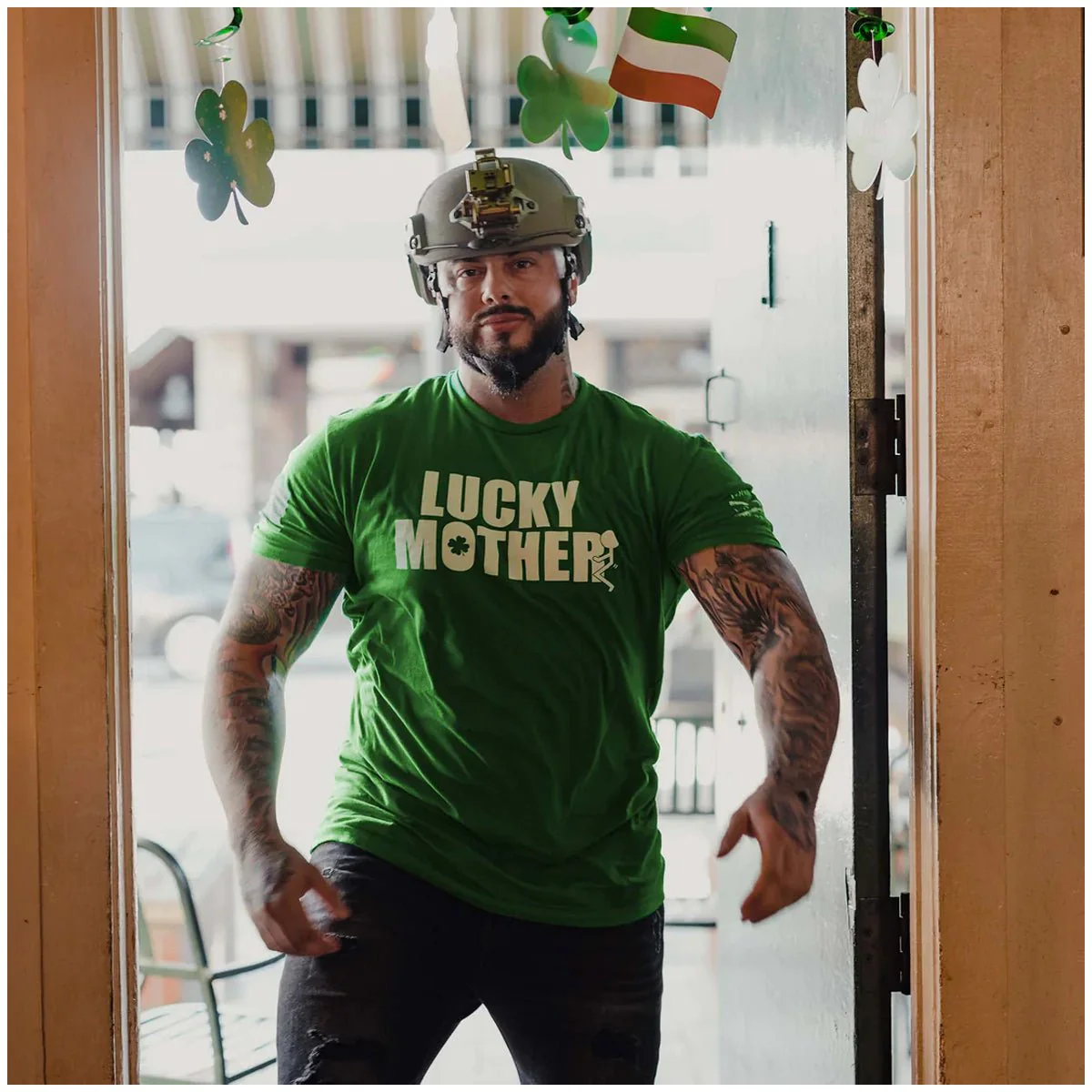 Grunt Style Lucky Mother T-Shirt - Kelly Green - Image 5