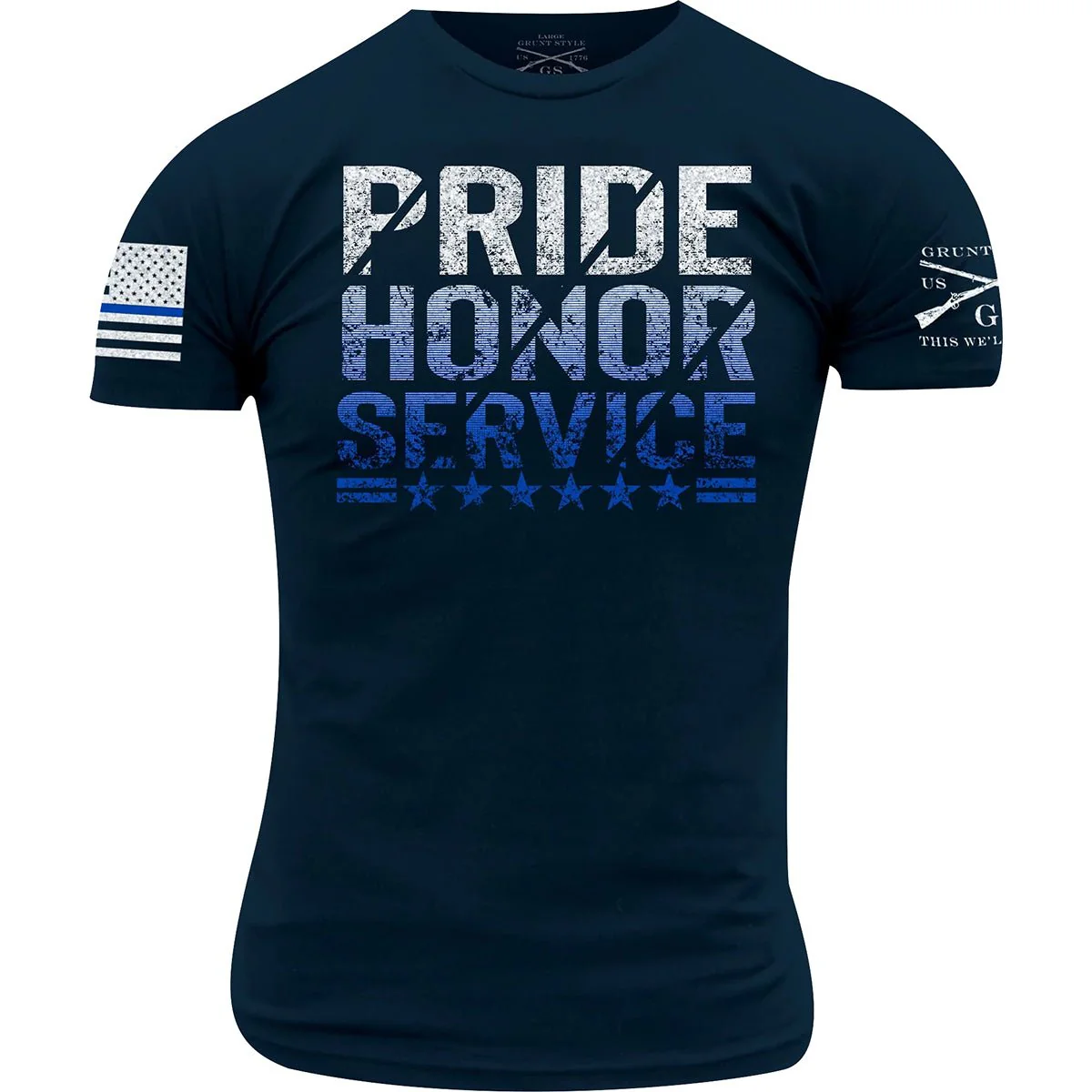 Grunt Style Pride, Honor, Service T-Shirt - Navy
