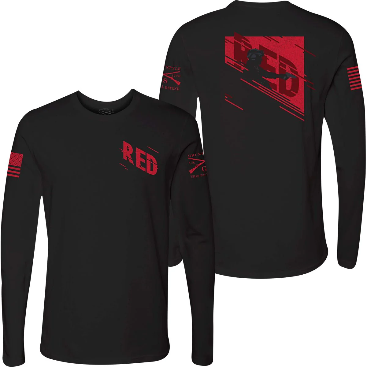 Grunt Style R.E.D. Movement Long Sleeve T-Shirt - Black