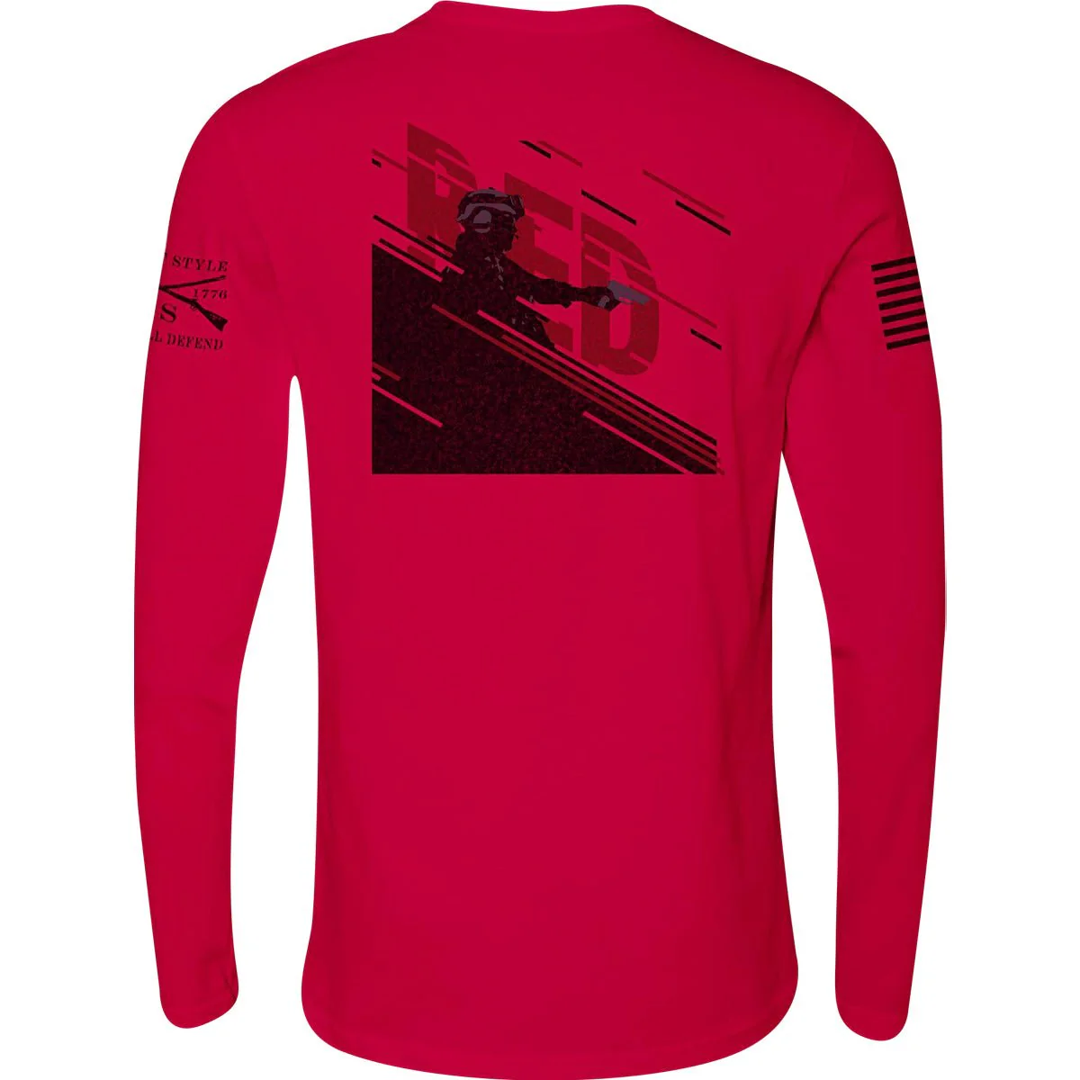 Grunt Style R.E.D. Movement Long Sleeve T-Shirt - Red - Image 3
