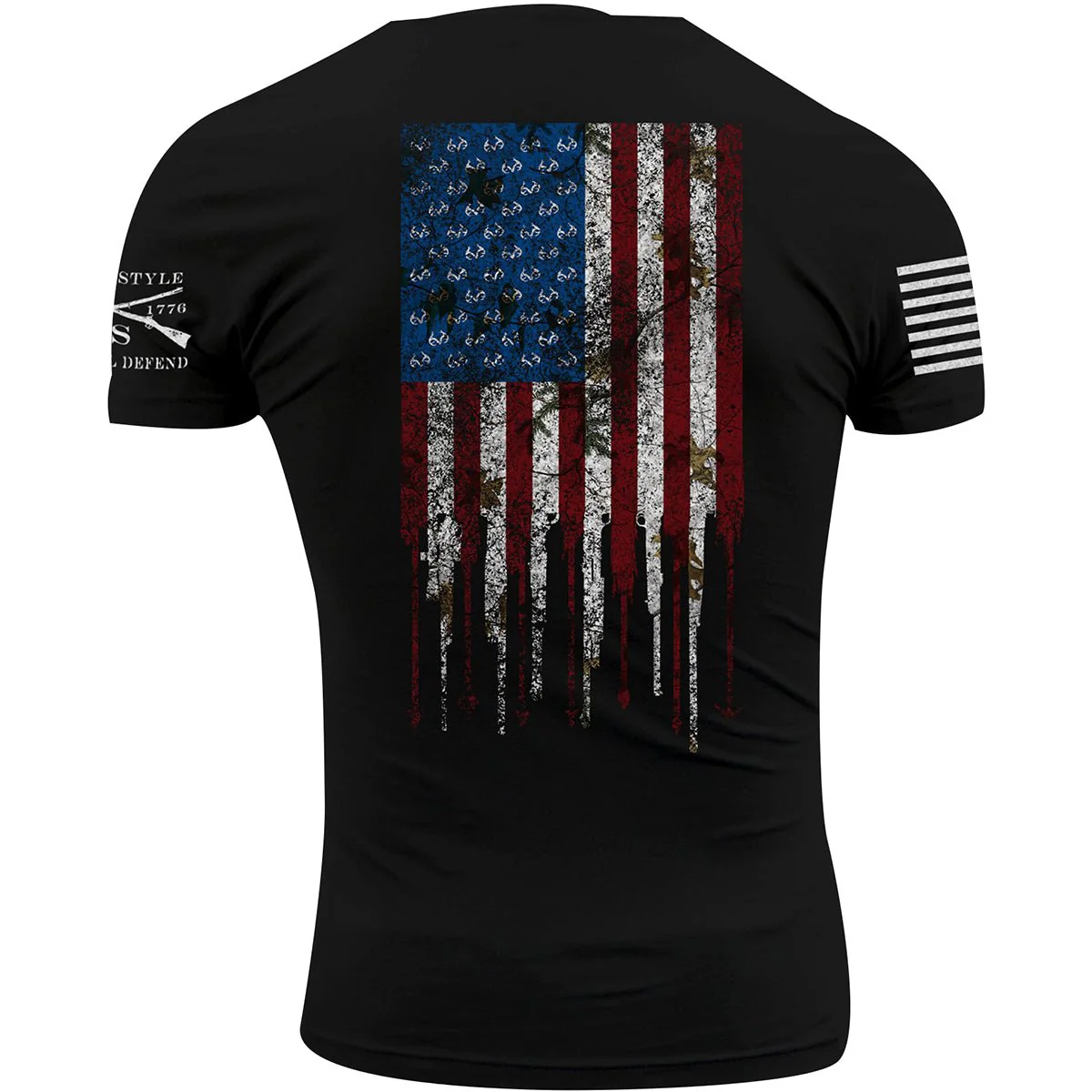 Grunt Style Realtree AP Snow - Hunting Flag T-Shirt - Black - Image 3