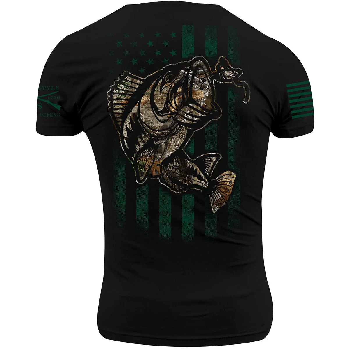 Grunt Style Realtree Edge - Fish Flag T-Shirt - Black - Image 3