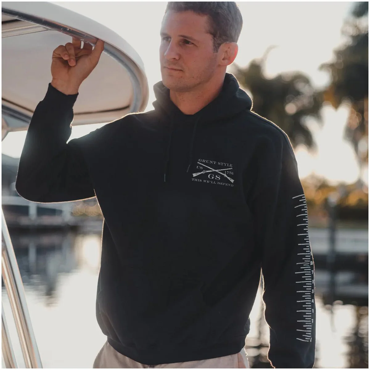 Grunt Style Reeltree Fishing - It Was This Big Pullover Hoodie - Black - Image 8