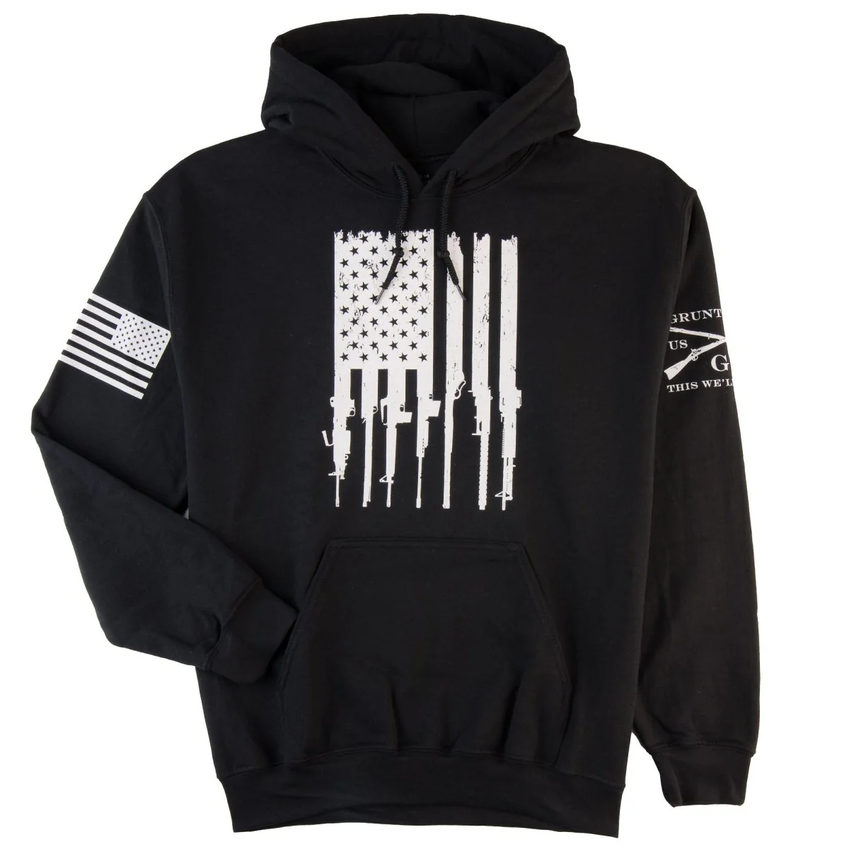 Grunt Style Rifle Flag 2.0 Pullover Hoodie - Black