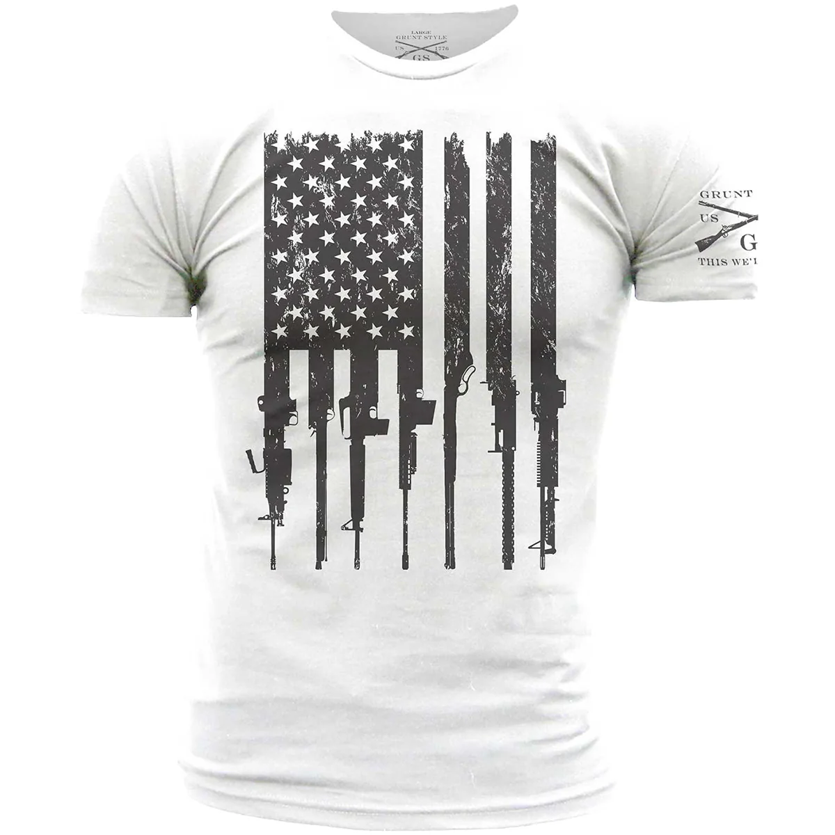 Grunt Style Rifle Flag Crewneck T-Shirt - Image 8