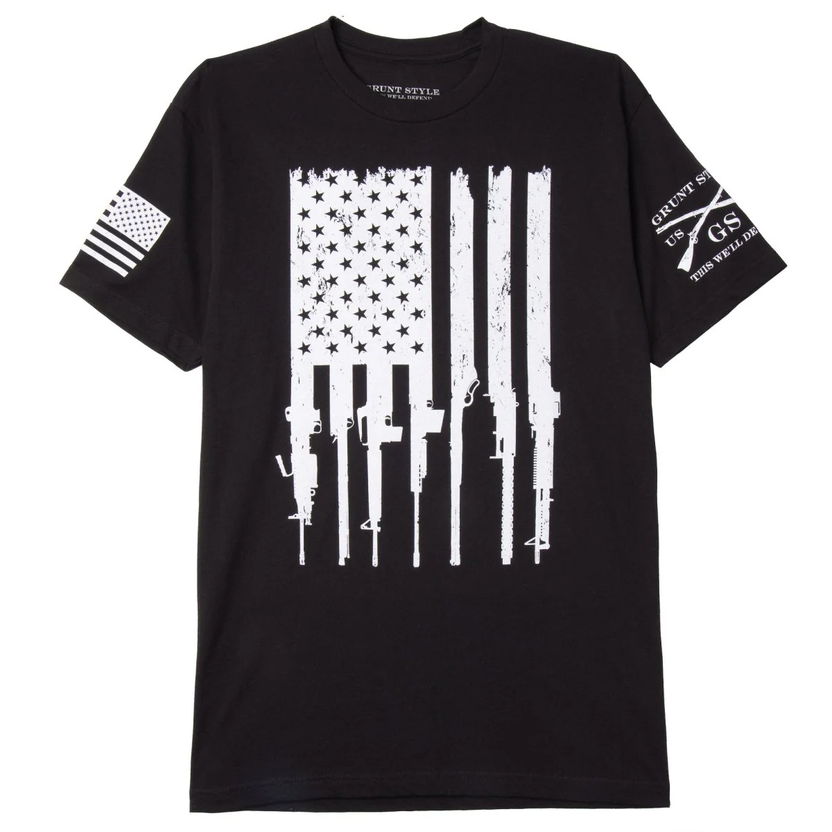 Grunt Style Rifle Flag T-Shirt - Black