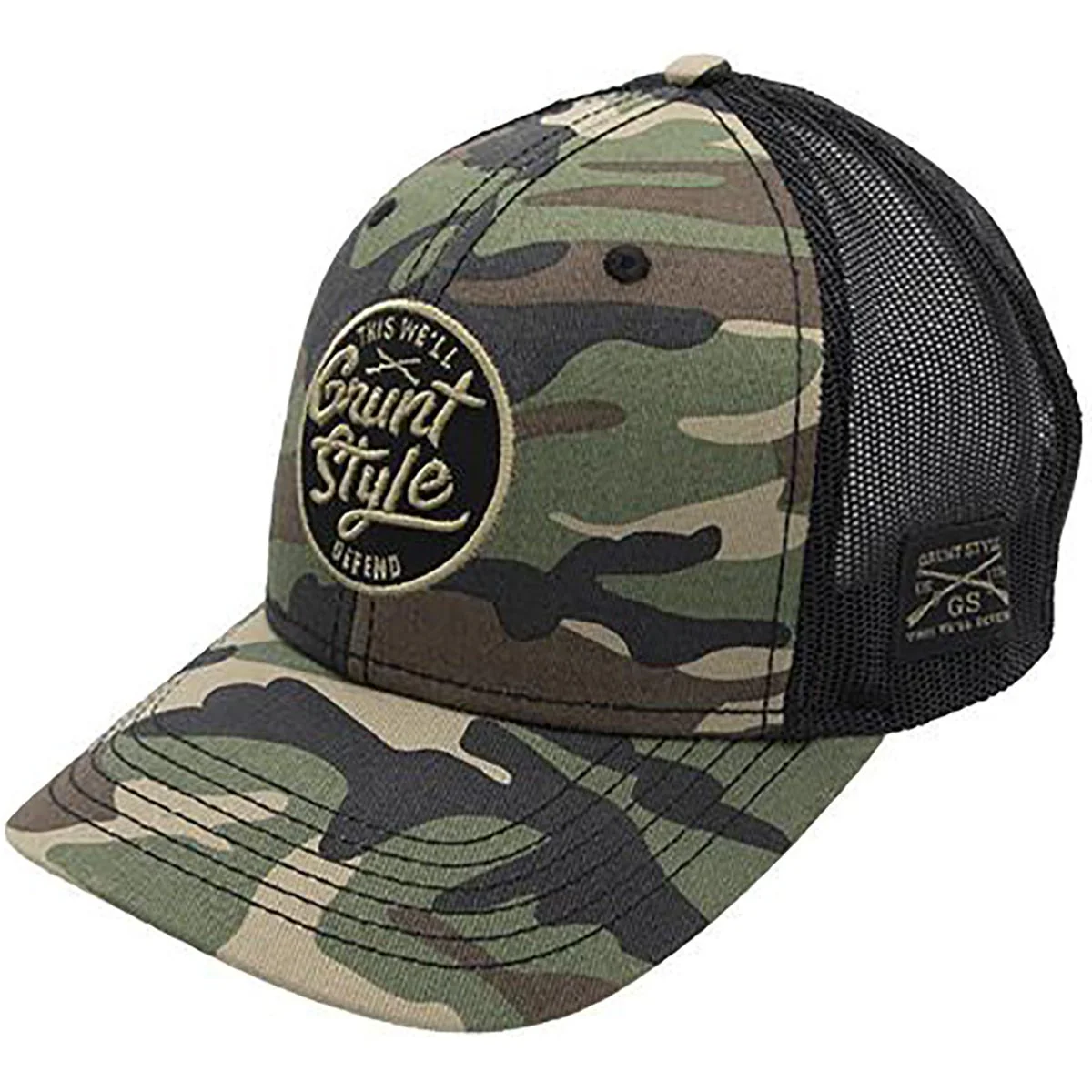 Grunt Style Script Logo Camo Hat