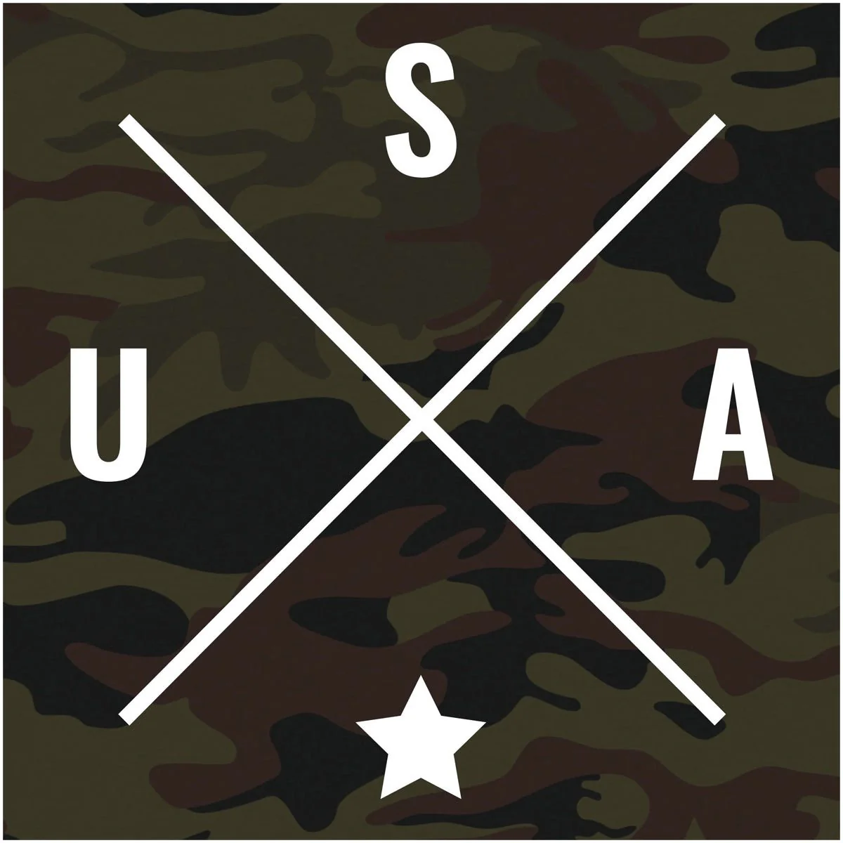 Grunt Style Simple USA T-Shirt - Woodland Camo - Image 2