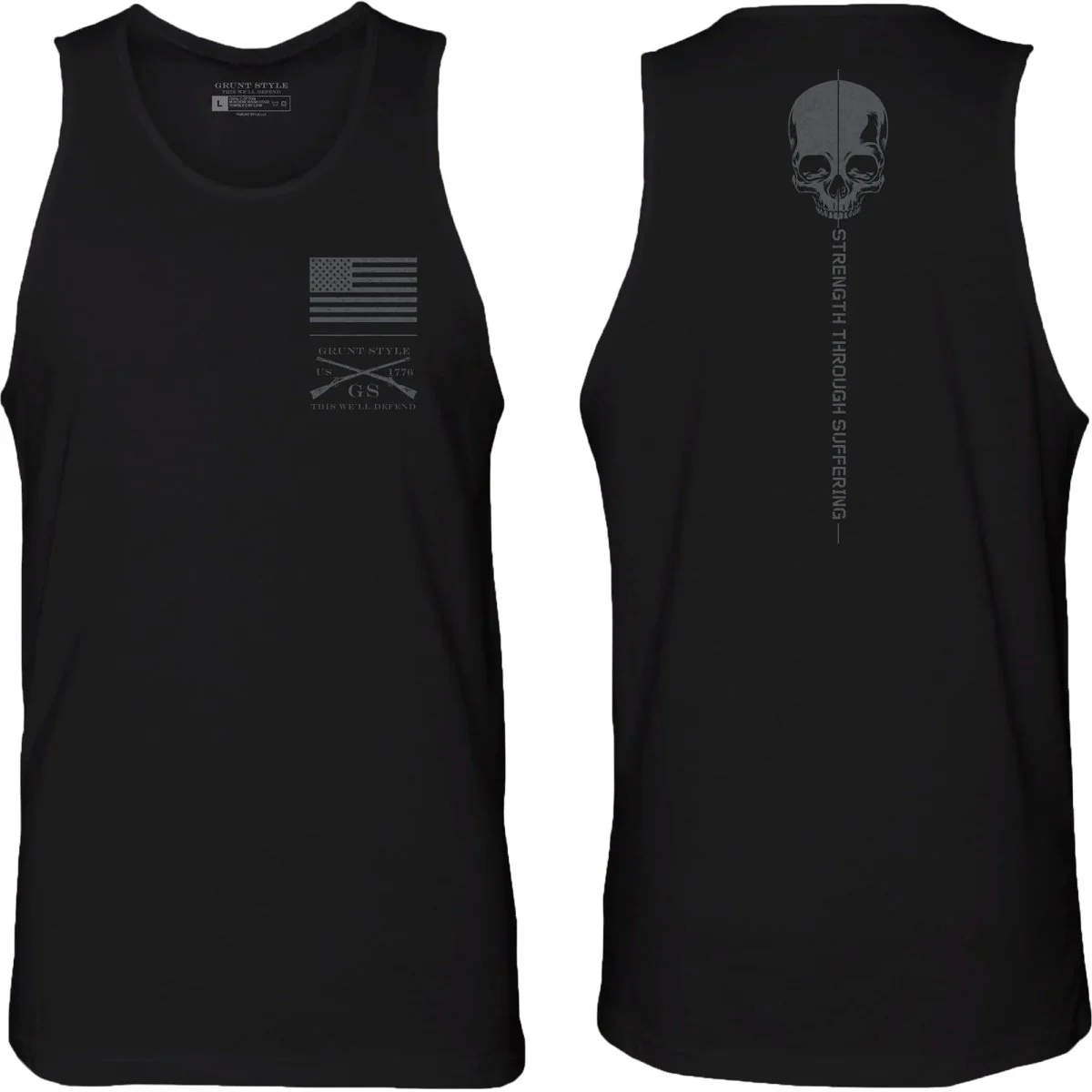 Grunt Style Strength Through Suffering Training Tank Top - Black