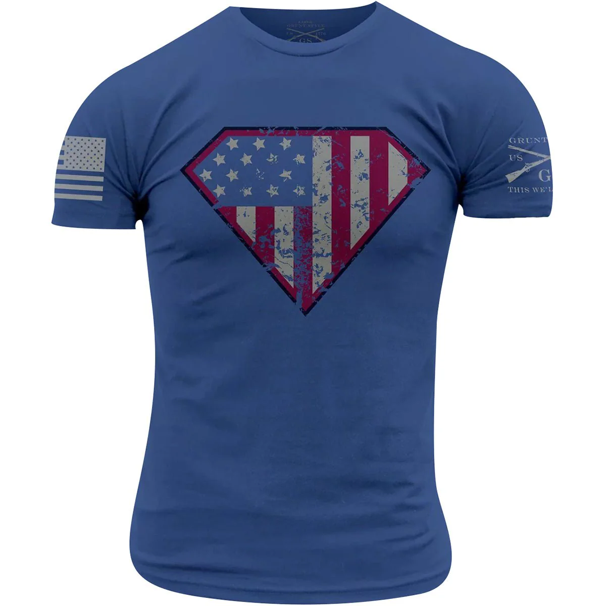 Grunt Style Super Patriot Crewneck T-Shirt - Blue