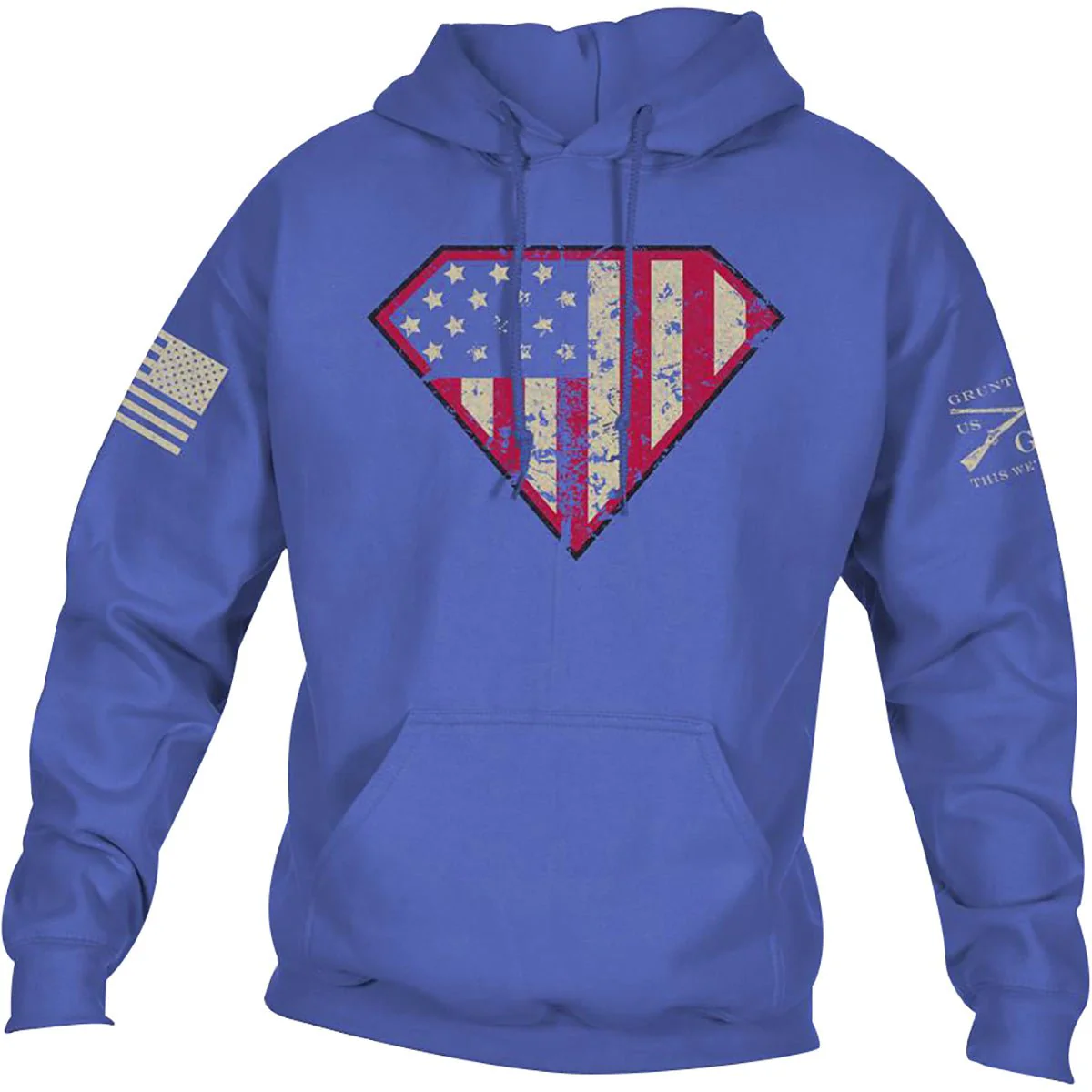 Grunt Style Super Patriot Pullover Hoodie - 3XL - Blue