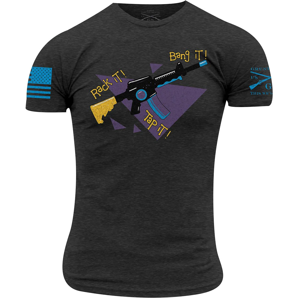 Grunt Style Tap, Rack, Bang T-Shirt - Gray