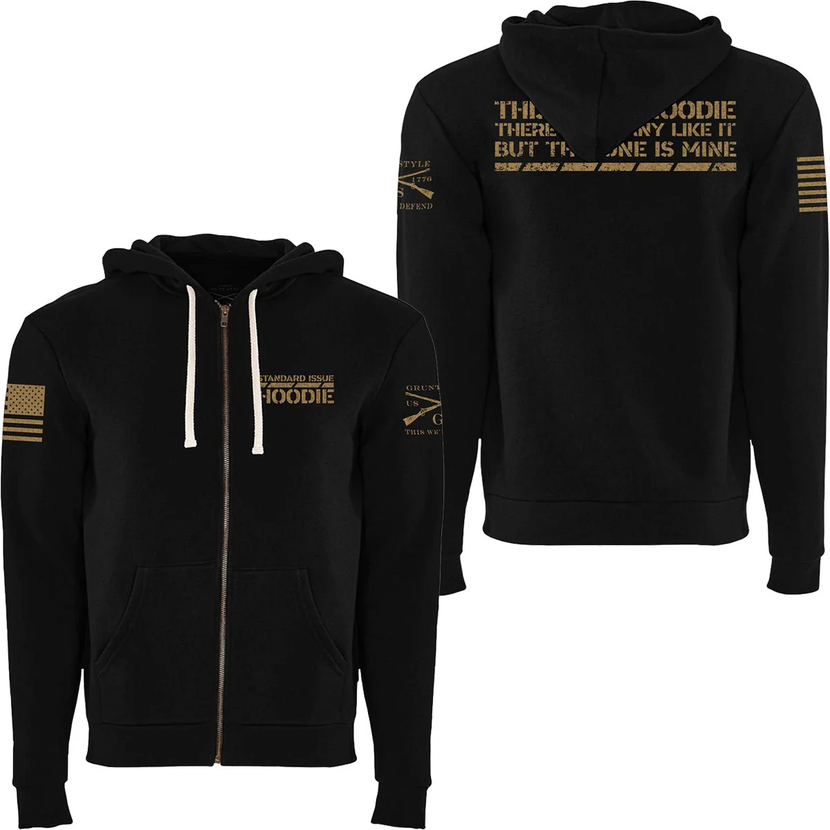 Grunt Style This Is My Hoodie Full-Zip Hoodie - Black