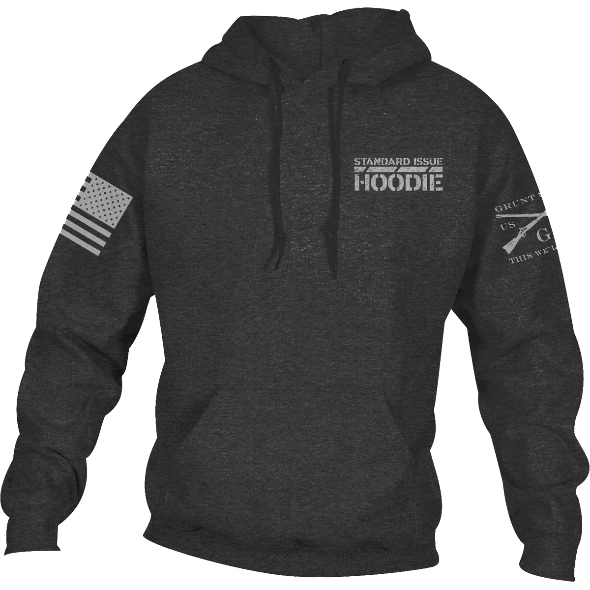 Grunt Style This Is My Hoodie Pullover Hoodie - Dark Heather Gray - Image 2