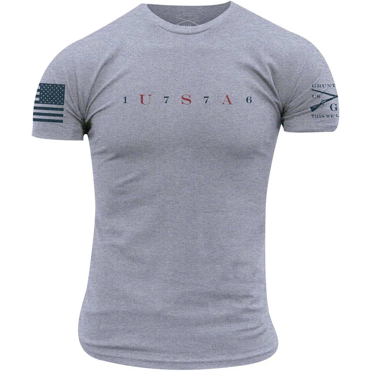 Grunt Style USA 76 T-Shirt - Heather Gray