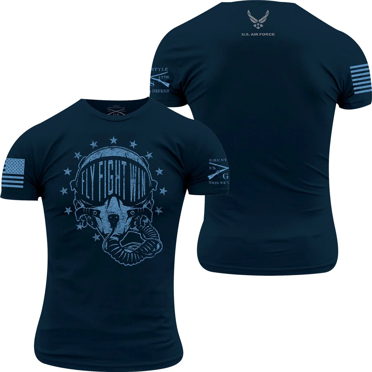 Grunt Style USAF - Fly, Fight, Win T-Shirt - Midnight Navy