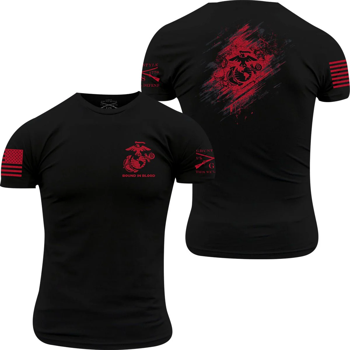 Grunt Style USMC - Bound In Blood T-Shirt - Black