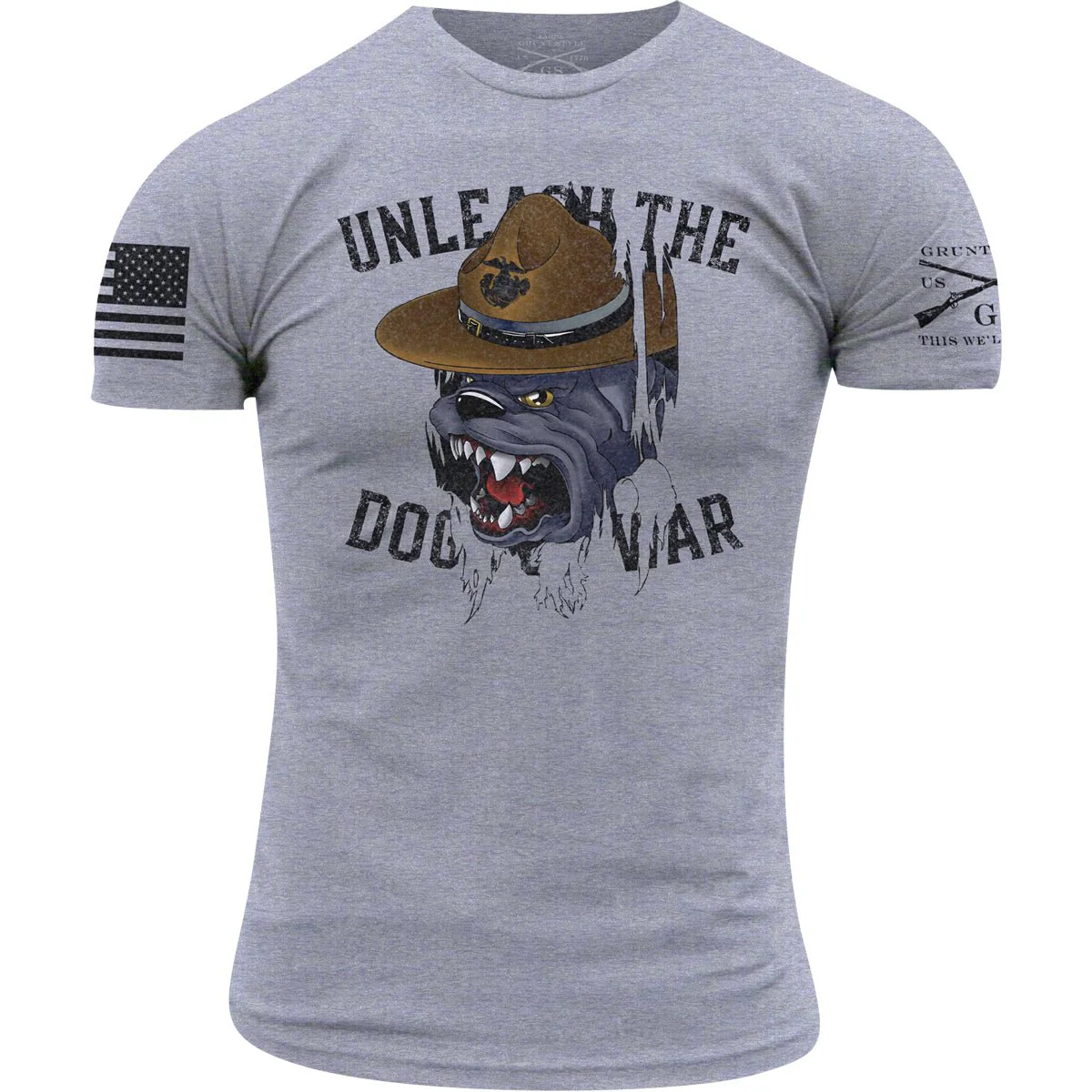 Grunt Style USMC - Dogs Of War T-Shirt - Gray - Image 2