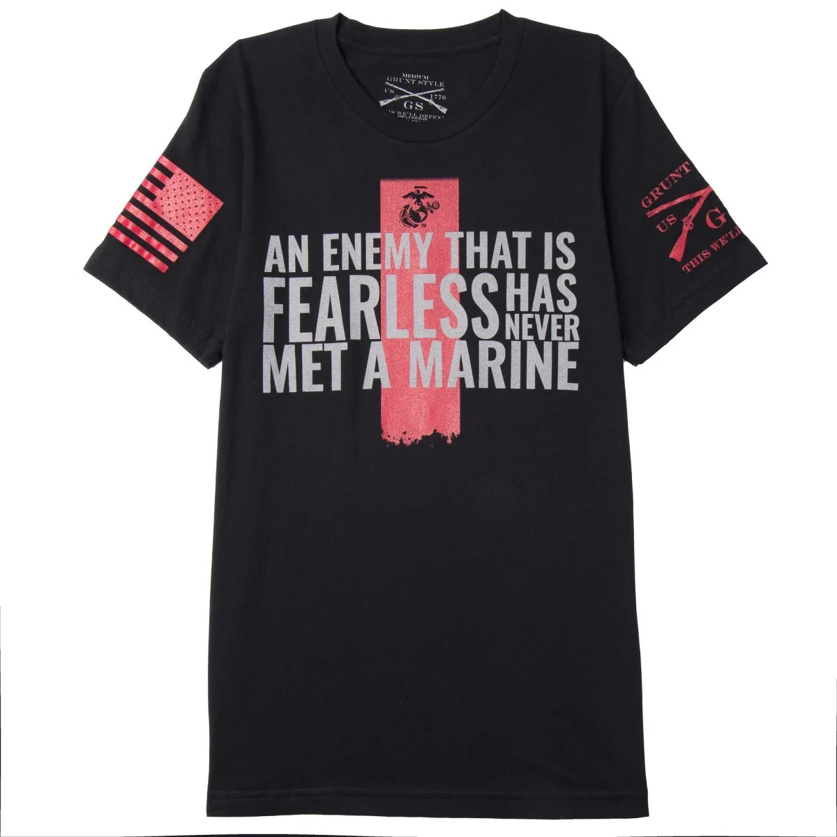 Grunt Style USMC - Never Met A Marine T-Shirt - Black