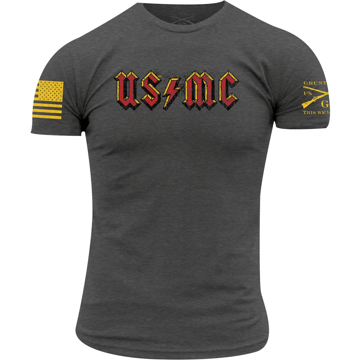 Grunt Style USMC - Rock T-Shirt - Gray