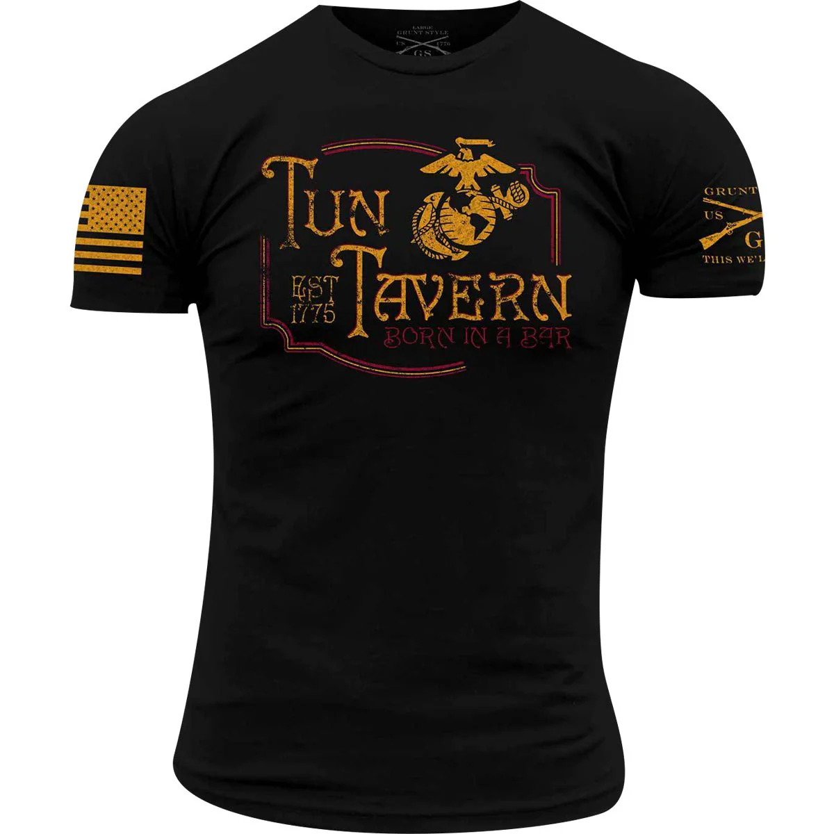 Grunt Style USMC - Tun Tavern Staff T-Shirt - Black - Image 2