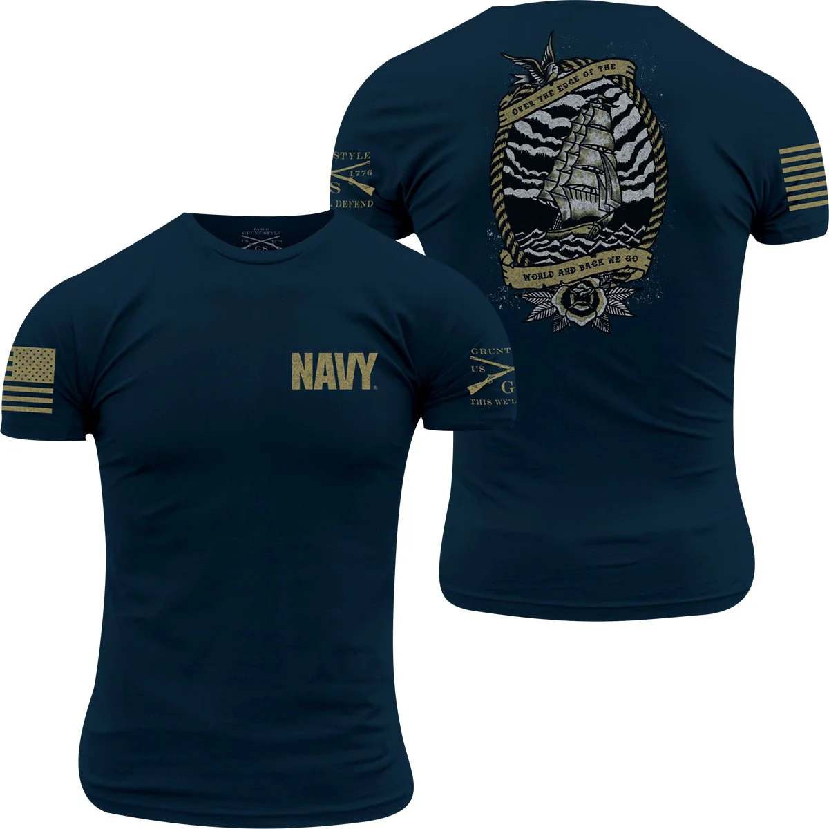 Grunt Style USN - Edge of the World T-Shirt - Navy