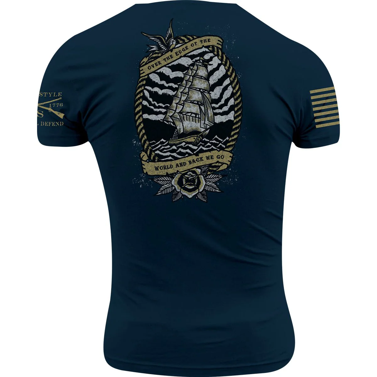 Grunt Style USN - Edge of the World T-Shirt - Navy - Image 3