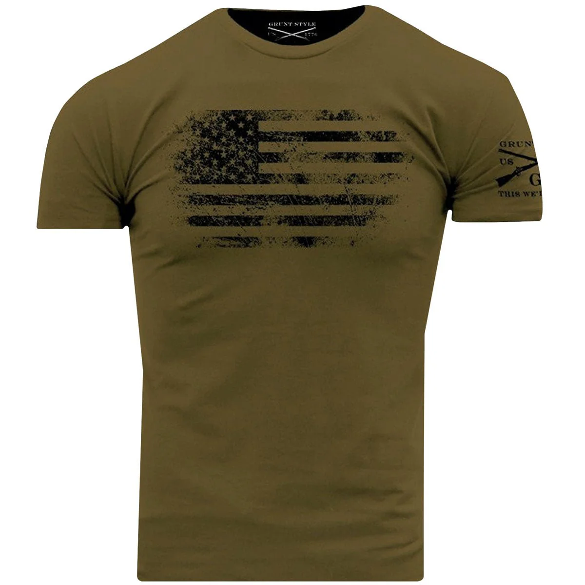 Grunt Style Vintage American T-Shirt - Military Green