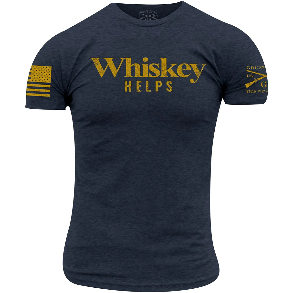Grunt Style Whiskey Helps T-Shirt - Midnight Navy